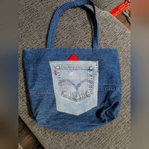 Hand-Made Vintage Denim Bag, 18x15"🌙